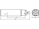 LED-Lampe DULUX D/E LED HF G24q-2 7W 230V 830 700lm 100mm