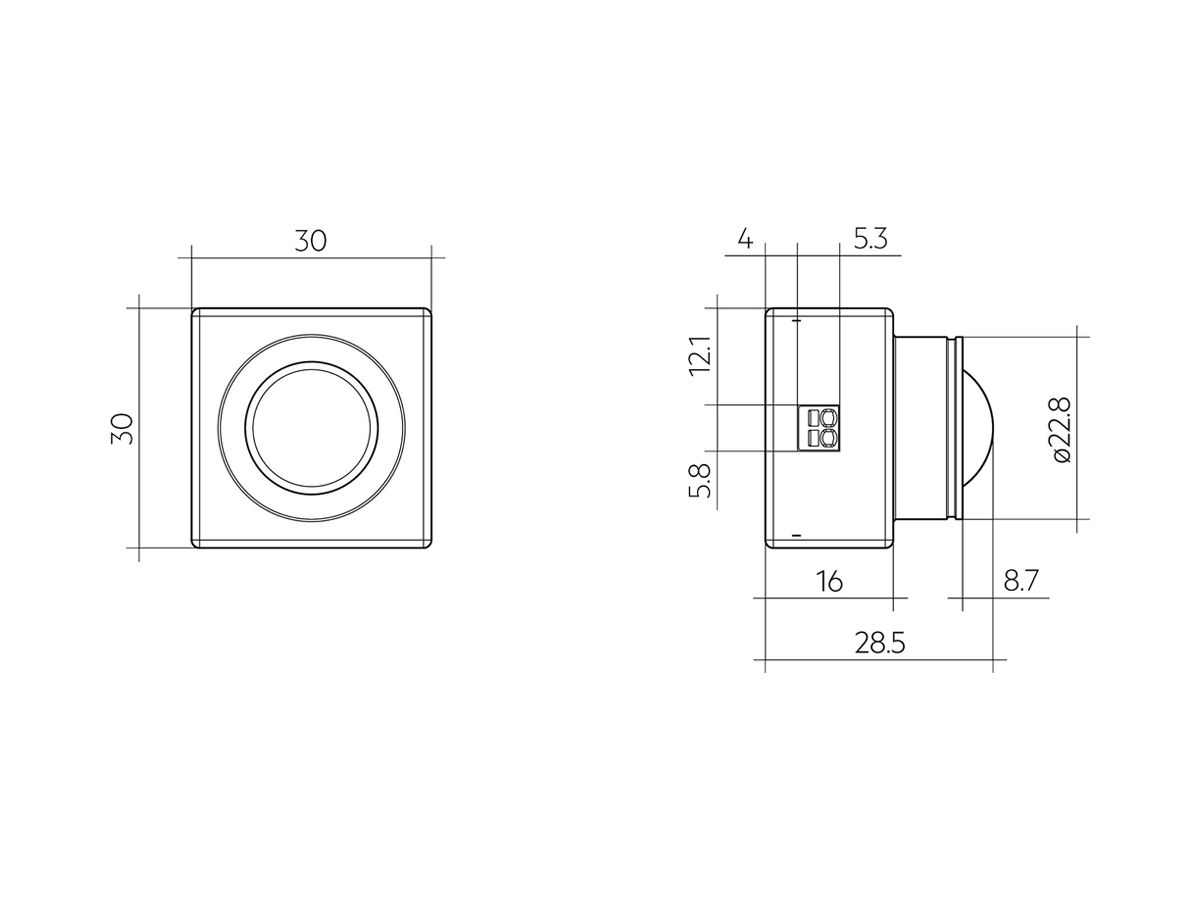 EB-Bewegungsmelder und Lichtsensor DALI-MSensor G3 SFI 30 PIR 10DPI weiss