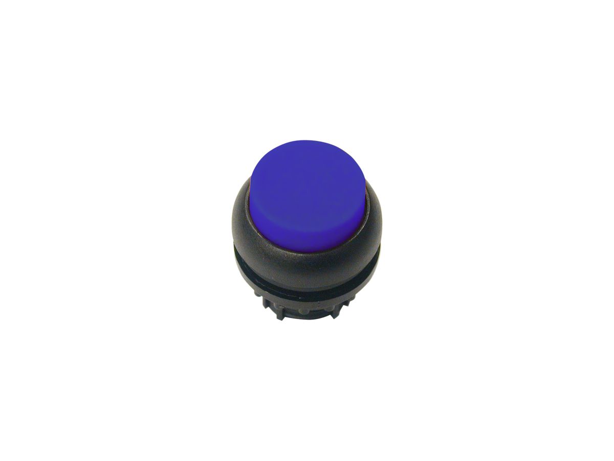 Leucht-Drucktaste ETN RMQ hoch blau, rastend, Ring schwarz
