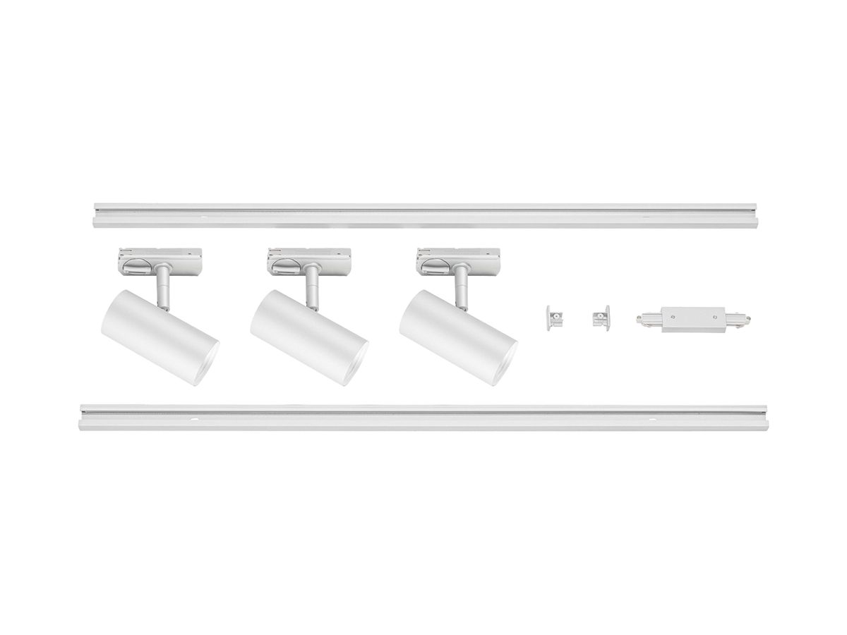 LED-Strahler-Set SLV NOBLO SPOT 19W 2250lm 927 32° DIM 1PH Ø50 ws mit Schiene