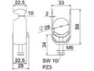 Schnellverleger BET 2056 H-Fuss Metall 22…28mm 1×Kabel A2 1.4301