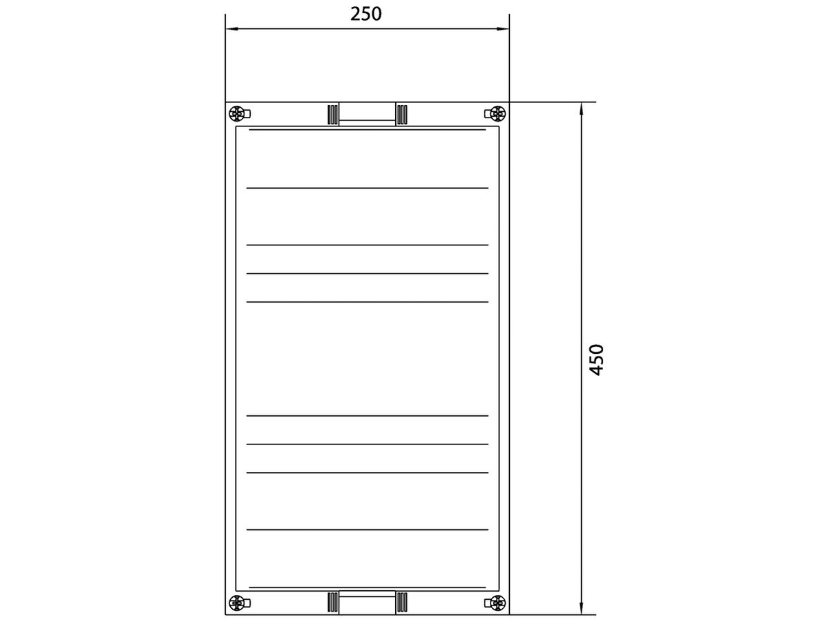 Baustein Hager univers N 450×250mm für Reihenklemmen waagrecht