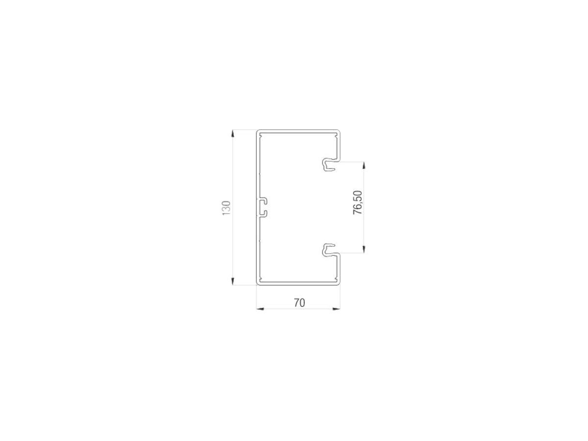 Grundprofil Bettermann PVC zu BR 70×130mm hellgrau