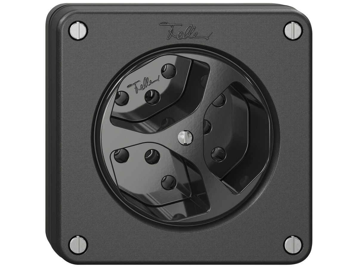 UP-Steckdose NEVO SNAPFIX® 3×T13 10A 250V 87×87×32mm IP21 sz