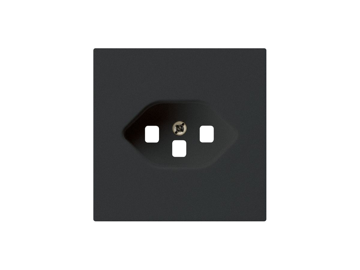 Frontplatte kallysto T23 schwarz 60×60 für Steckdose mit Steckklemme
