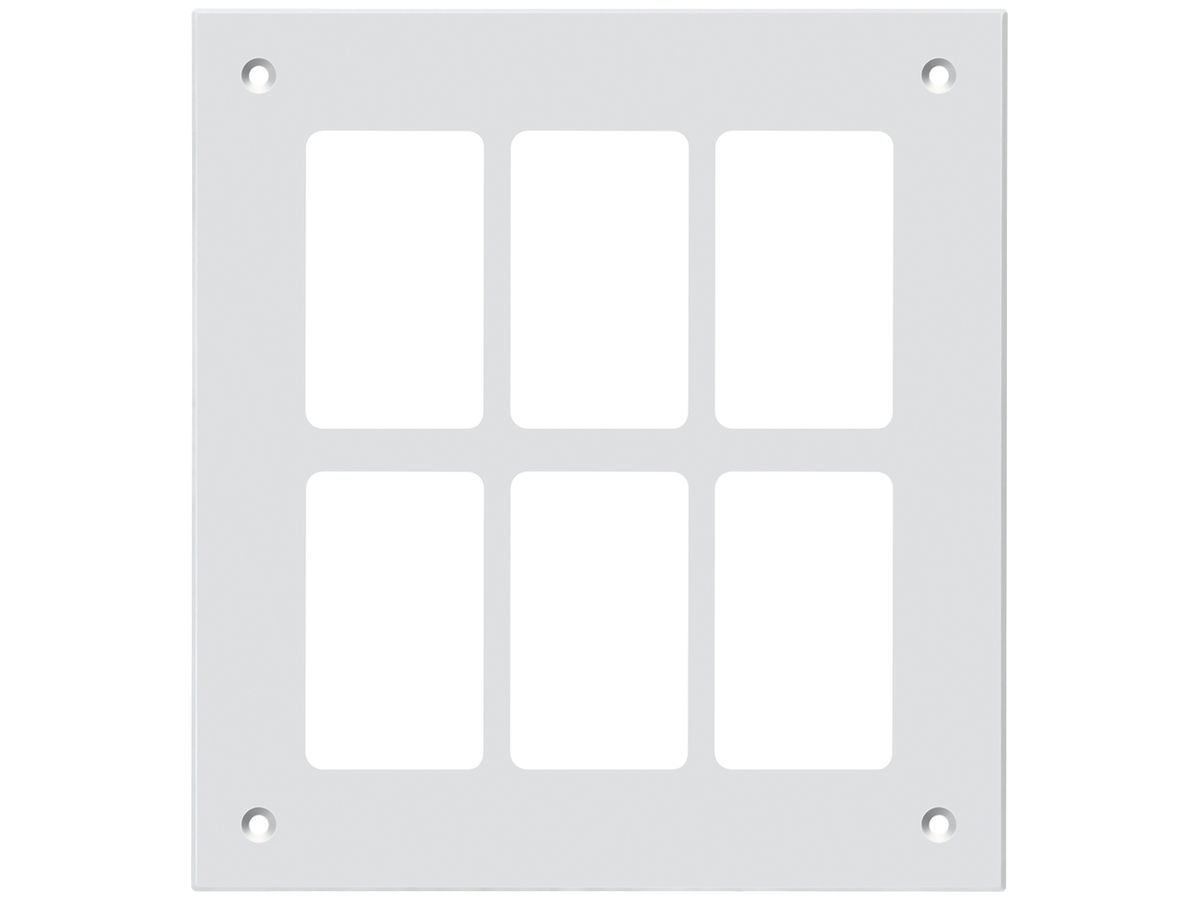 Montageplatte Hager FLF 3/5 2×3 Aluminium eloxiert weiss