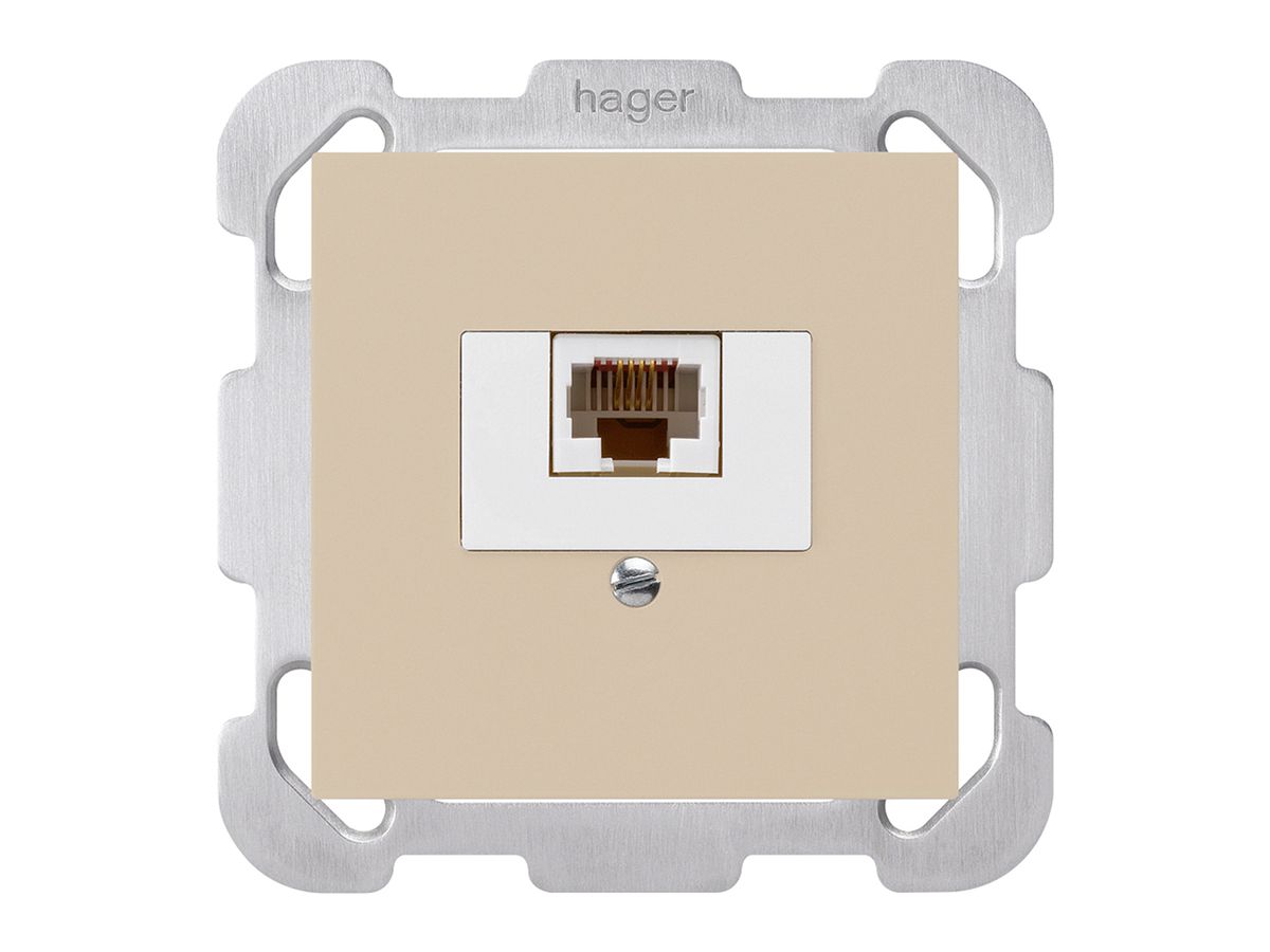 UP-Dose kallysto 1×RJ45u beige mit Befestigungsplatte