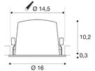 LED-Downlight SLV NUMINOS XL 24W 3500lm 2700K WB DALI Ø145 sz/cr