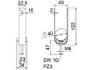 Schnellverleger BET 2056 F-Fuss Kunststoff 34…40mm 2×Kabel Stahl tfZn