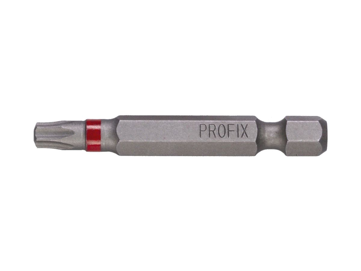 Bit Torx-Schraube PROFIX T25×50mm 1/4" Markierung rot