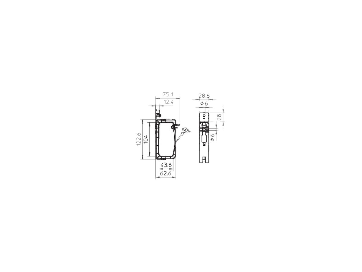 Sammelhalterung Bettermann 40×3×1.5mm², hellgrau