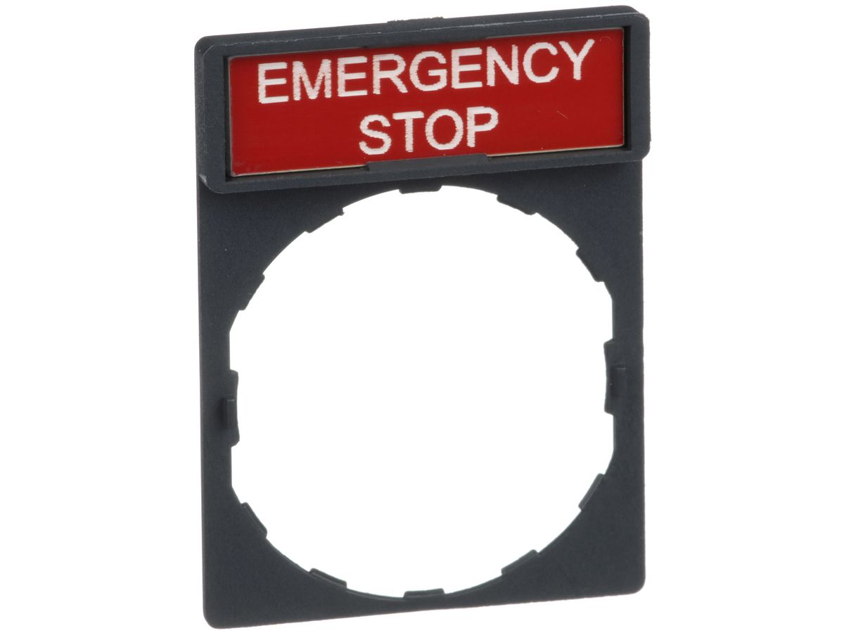 Einlegeschild Schneider Electric Emergency Stop