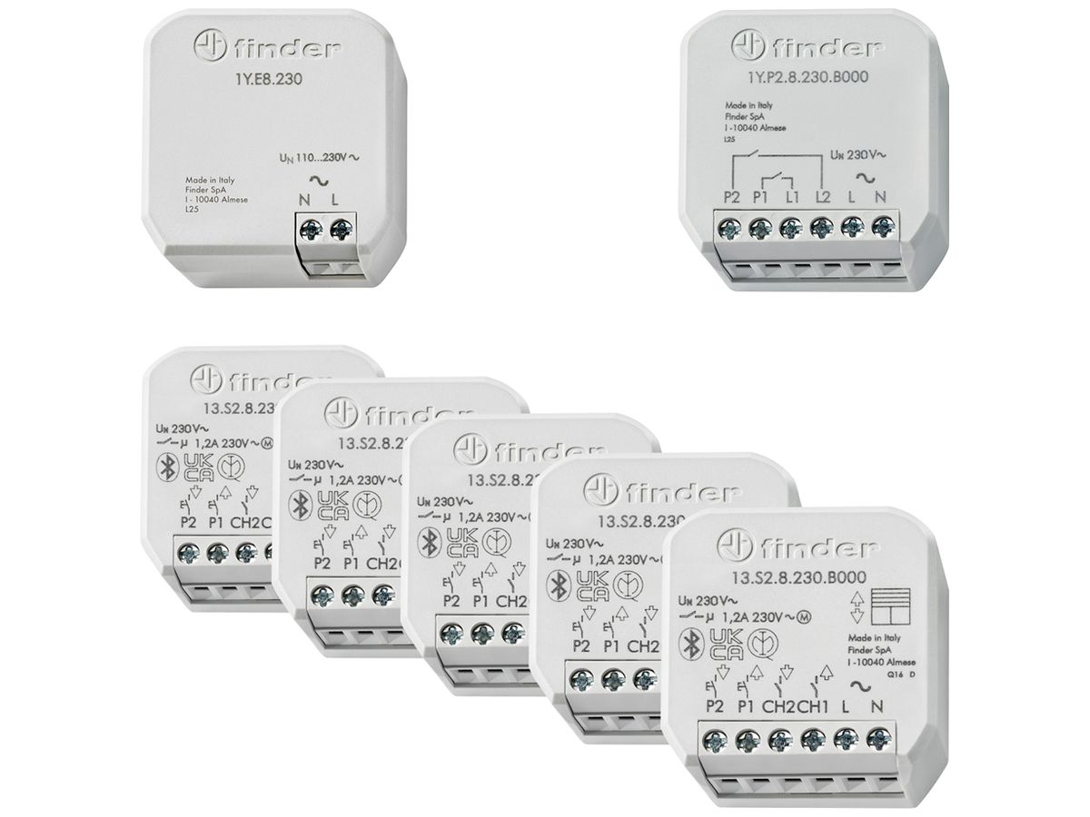 EB-Jalousieaktor-Set FINDER 13.S2 Bluetooth 6A 200W AC 2×Eingang
