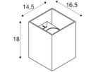 LED-Wandleuchte SLV RUSTY UP/DOWN WL 14W 548lm 3000/4000K IP65 eckig rost