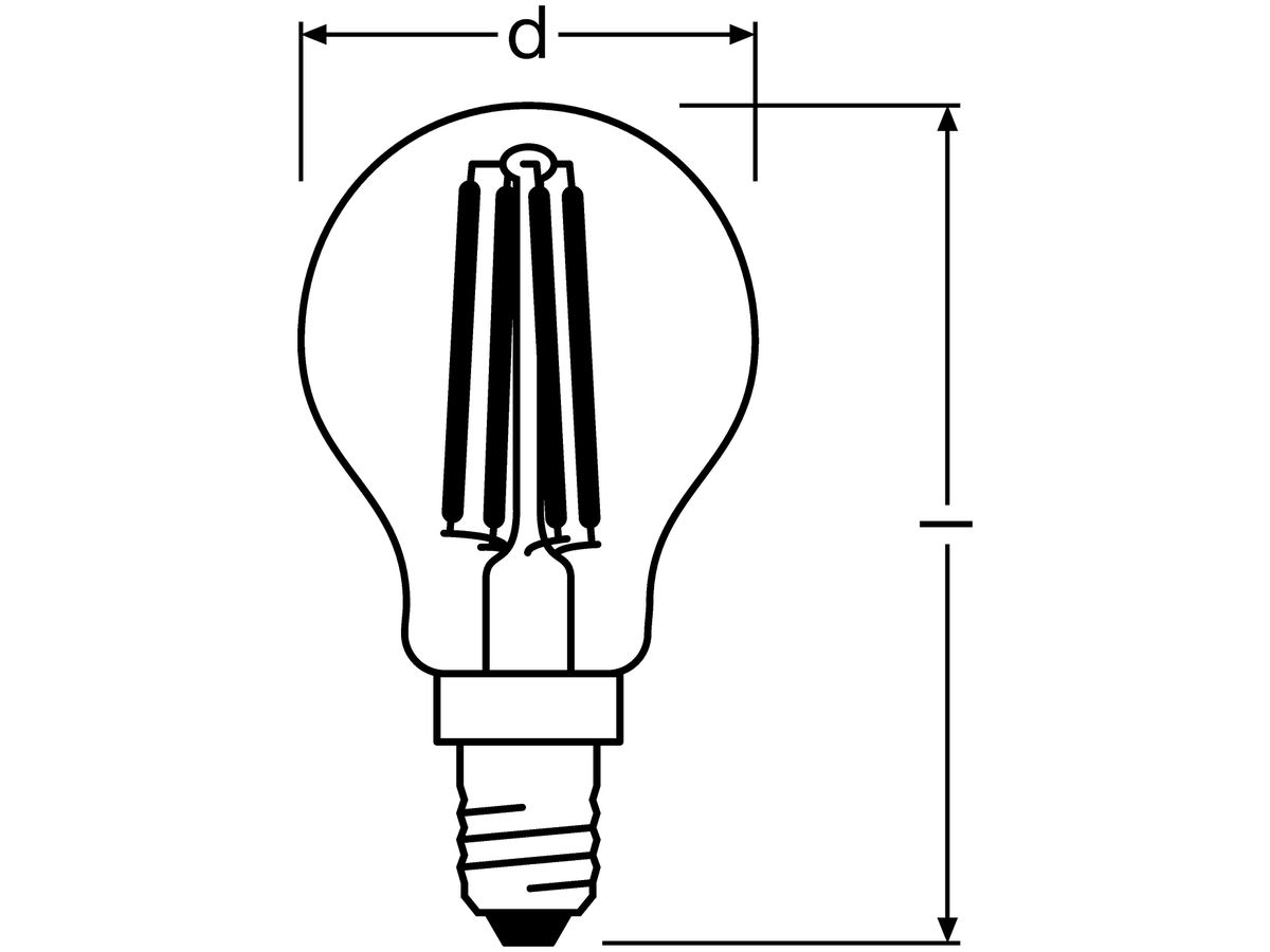 LED-Lampe SUPERSTAR CLASSIC P40 FIL CLEAR STEPdim E14 4W 827 470lm