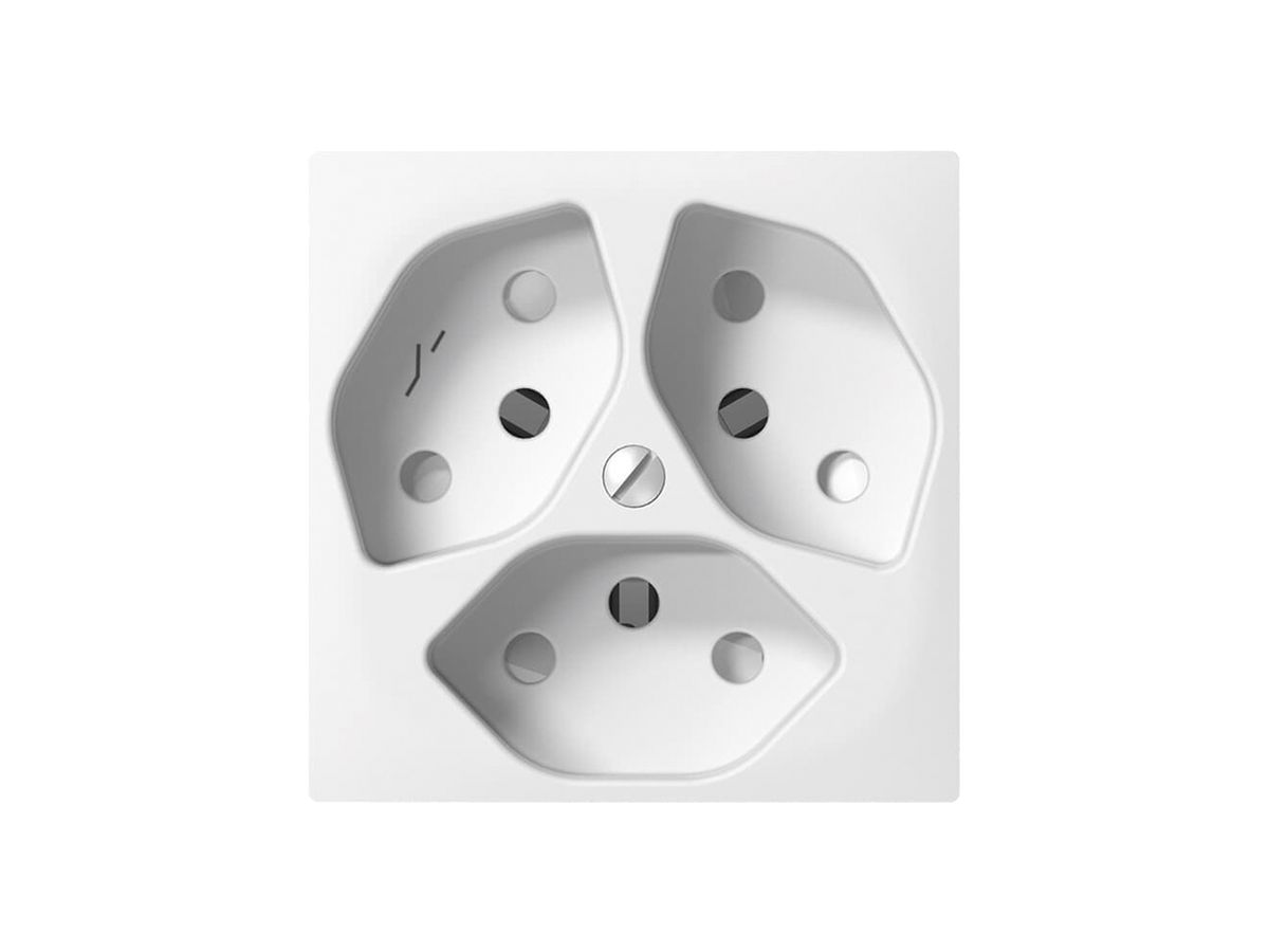 Steckdose SIDUS 3×T13/1 weiss mit shutter