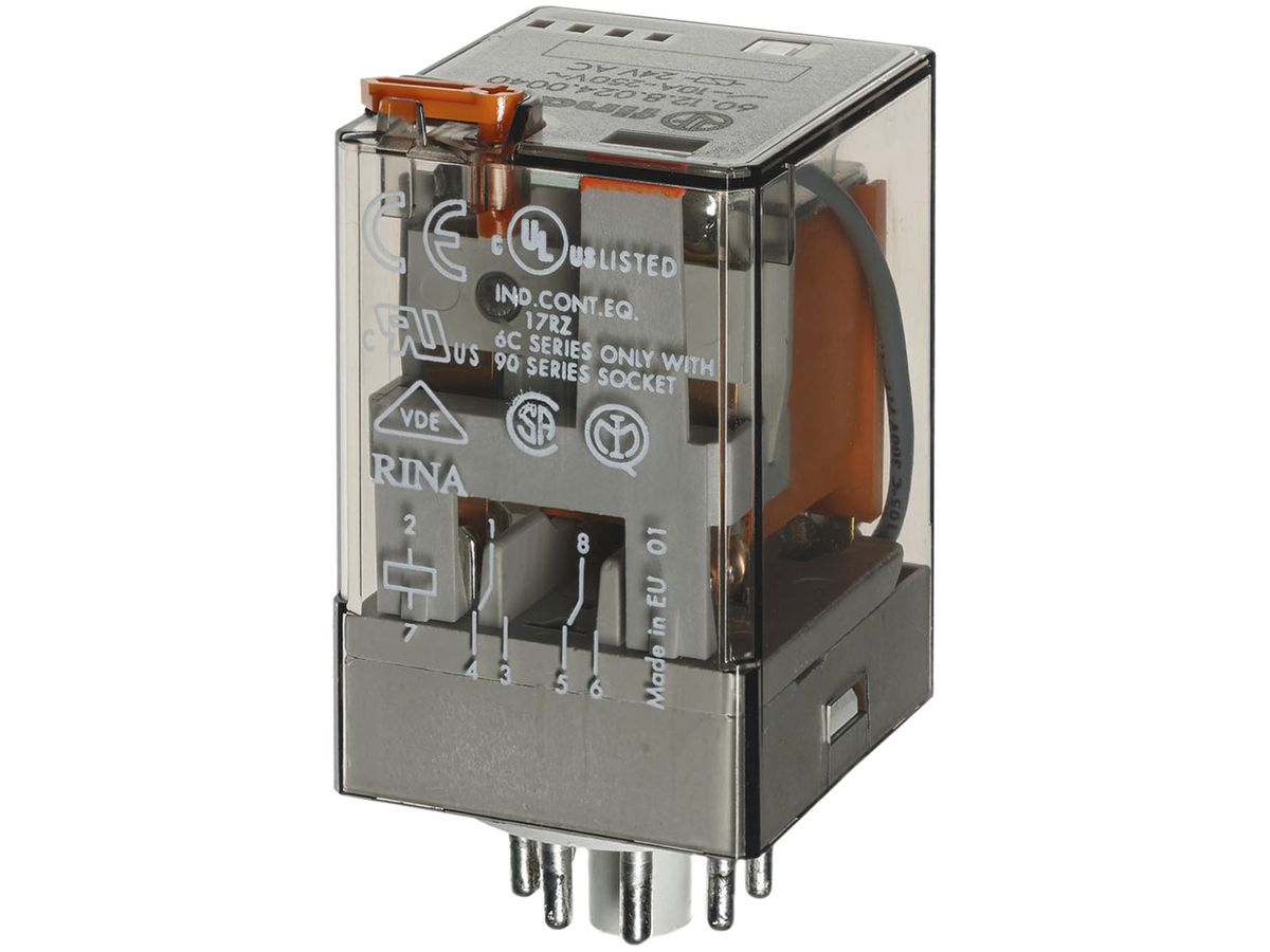 Industrierelais Finder 60.12.8.240.0040, 2W 10A/240VAC AgNi 8L