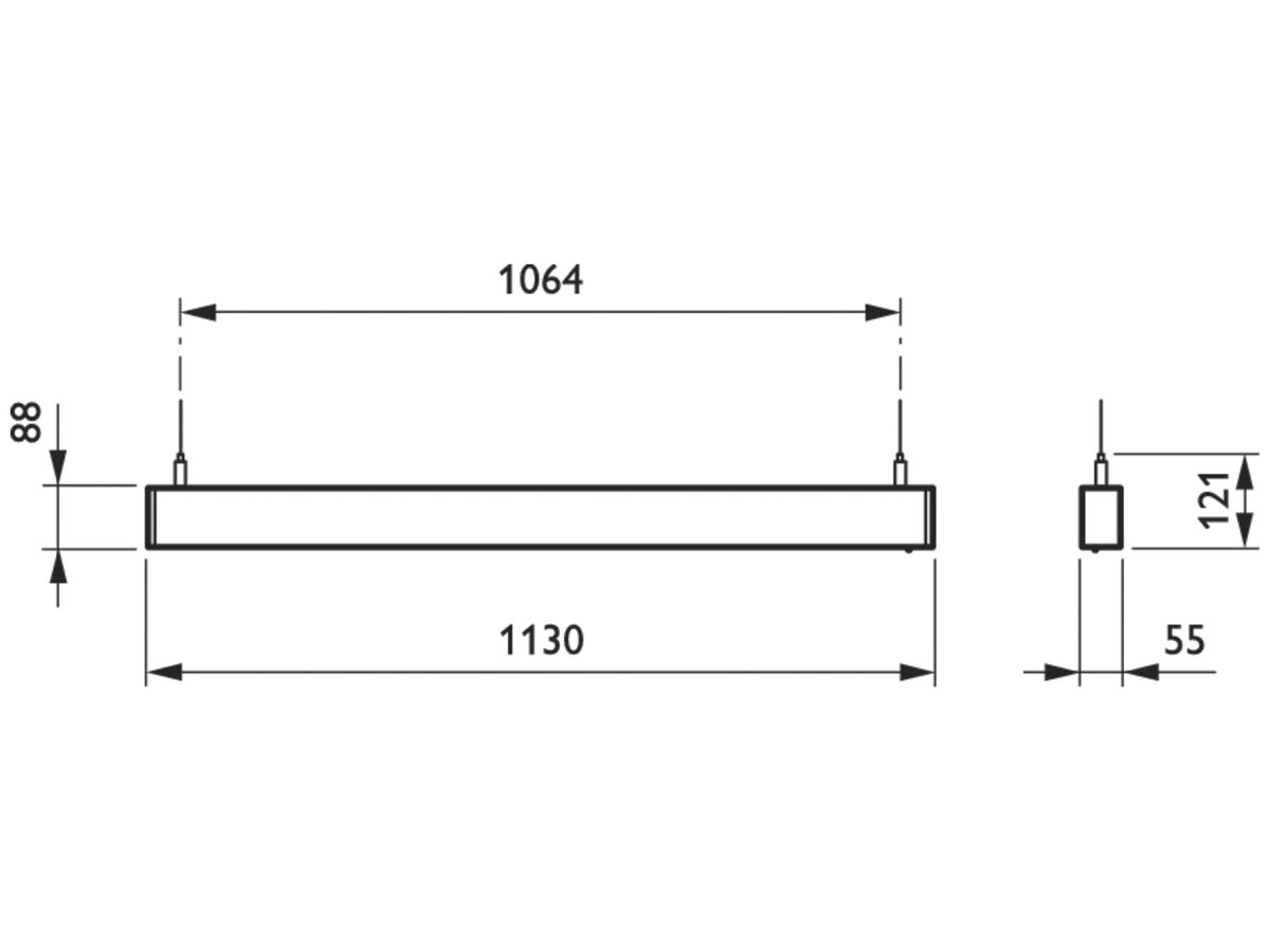 LED-Pendelleuchte Philips SP532P 16.4W 2100lm 940 DALI 1130mm aluminium
