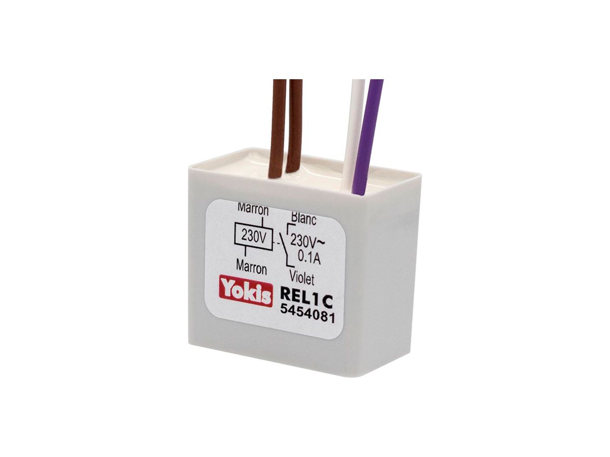 Relais Yokis mit Spule 230VAC 1 Schliesser 0.1A