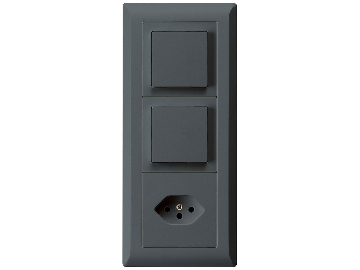 UP-Kombination kallysto.line Gr.I-I-I vertikal 2×Schalter S3+Typ 13 anthrazit