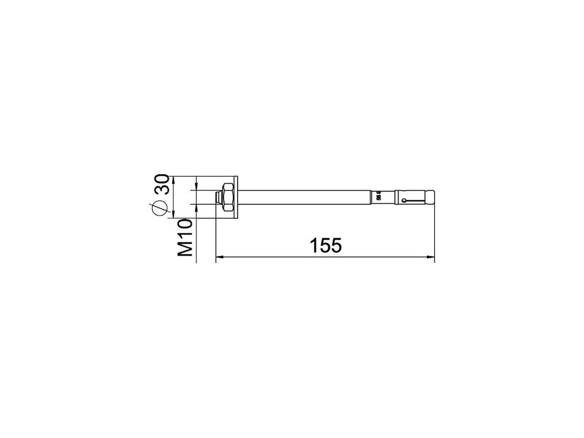 Bolzenanker BET BZ3 M10×155mm (35…95mm) Stahl