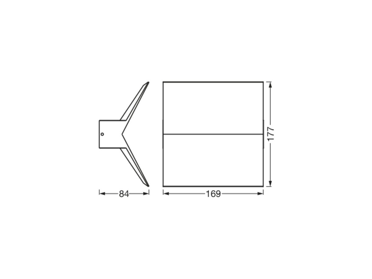 LED-Wandleuchte LDV ENDURA STYLE BAT WALL 9.5W 580lm 3000K Aluminium anthrazit