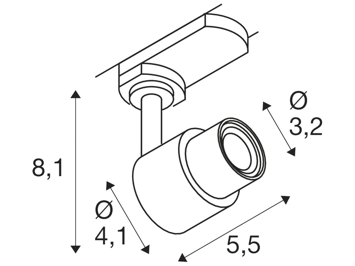 Spot SLV PURI 2.0 Basic GU10 1×6W DIM AD3PH Ø41mm schwarz