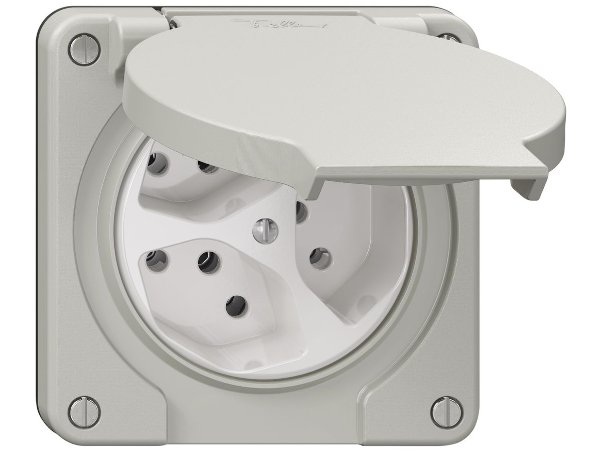 Steckdose NEVO SNAPFIX® 3×T13 10A 250V 87×87×32mm IP21 lgu