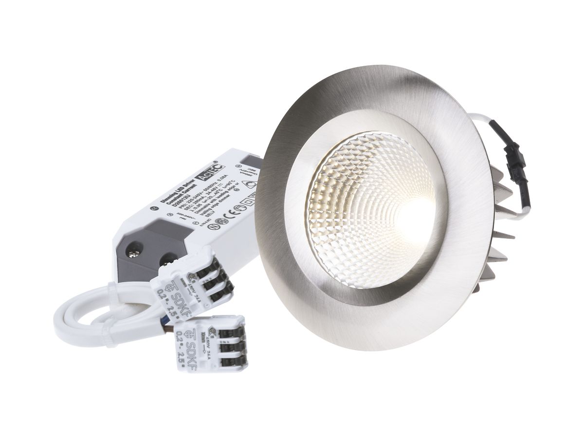 EB-LED-Spot Stato 10.5W 230V 960lm 3000K Loch-Ø80mm nickel 60°