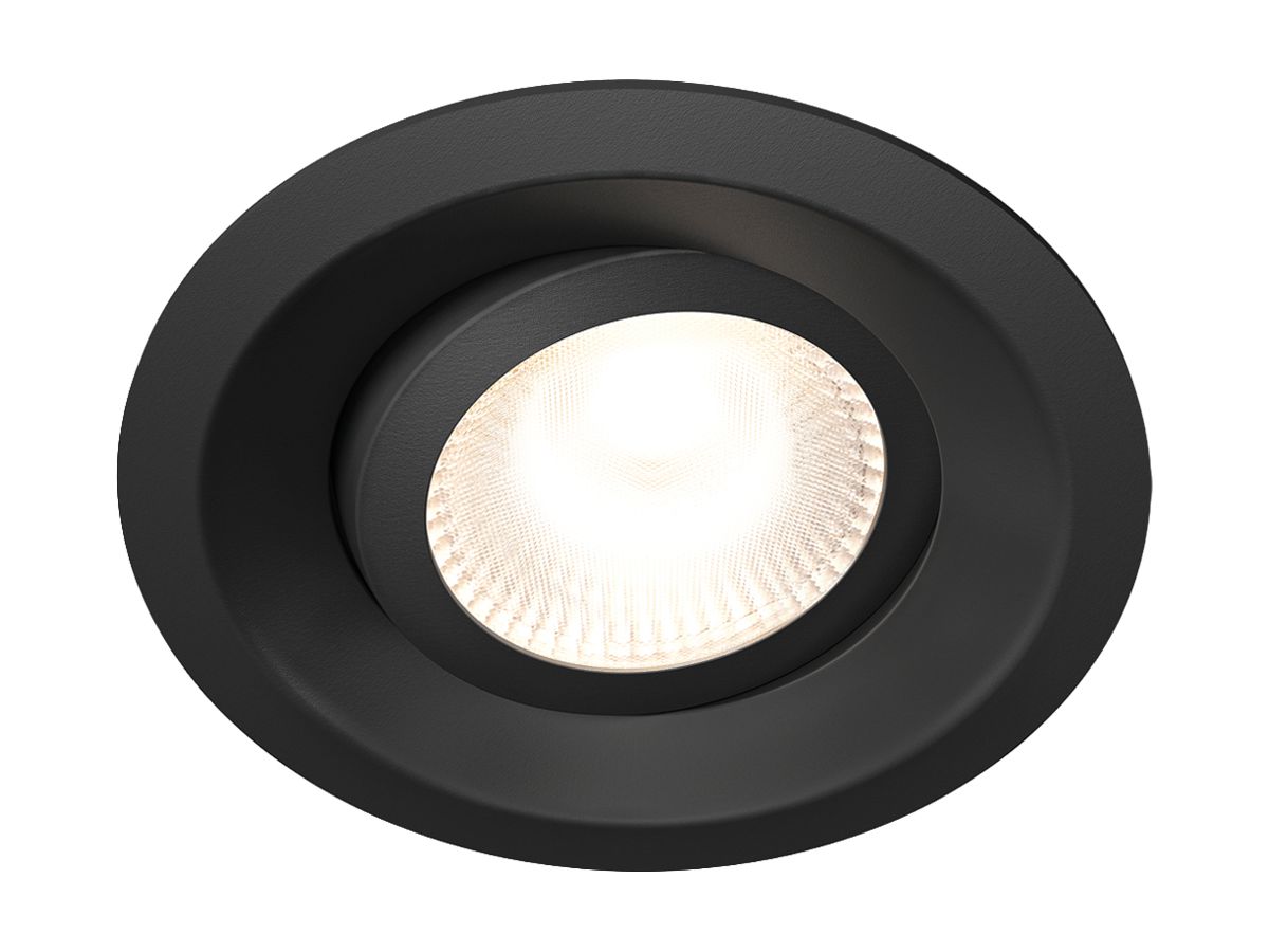 LED-Downlight Plejd DWN-01-B 8W 515lm 2200…4000K IP44 DIM Ø94mm schwarz 6Stk