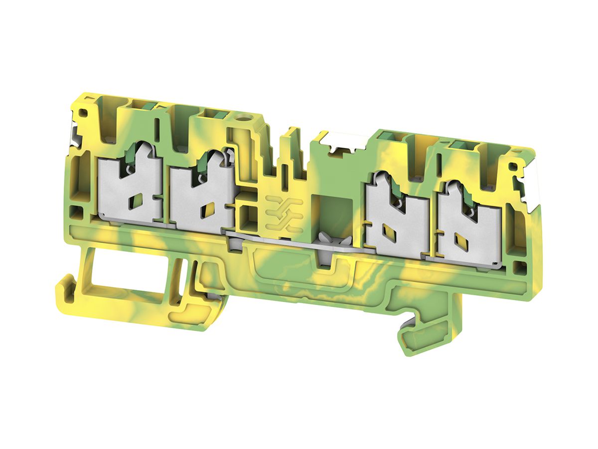 Durchgangs-Reihenklemme S4C 2.5 PE DL 2.5mm² SNAP IN 4×1 TH35 grün/gelb