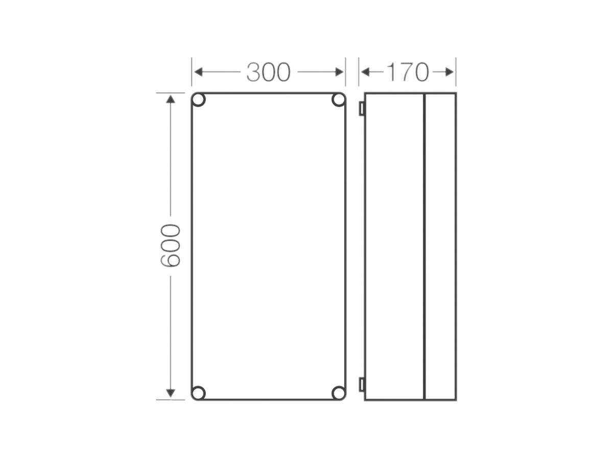 Apparategehäuse Hensel K 0400 grau leer mit transparenter Deckel 300×600×170mm