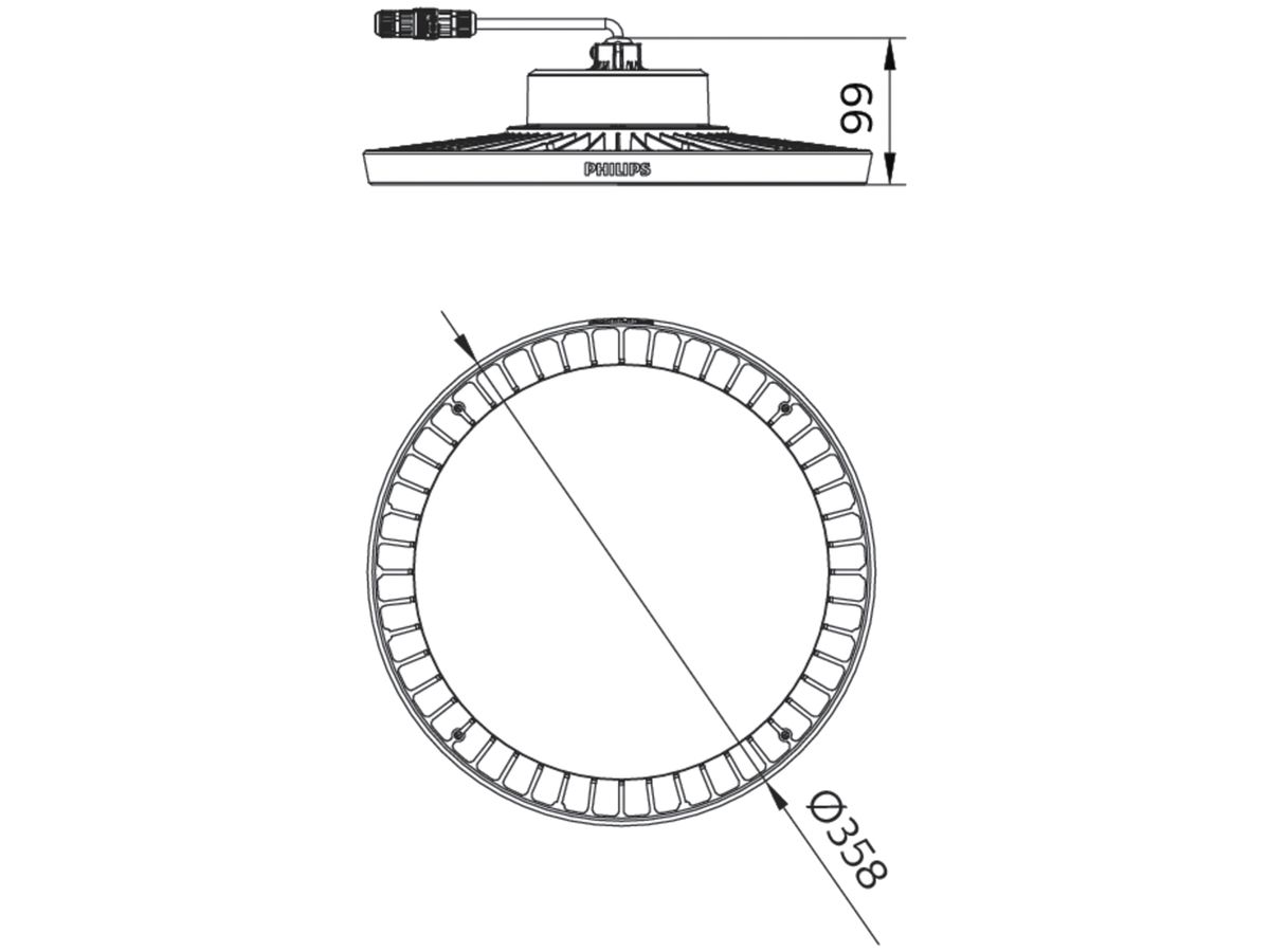 LED-Hallenstrahler Philips CoreLine Value Highbay 187W 25500lm 4000K grau