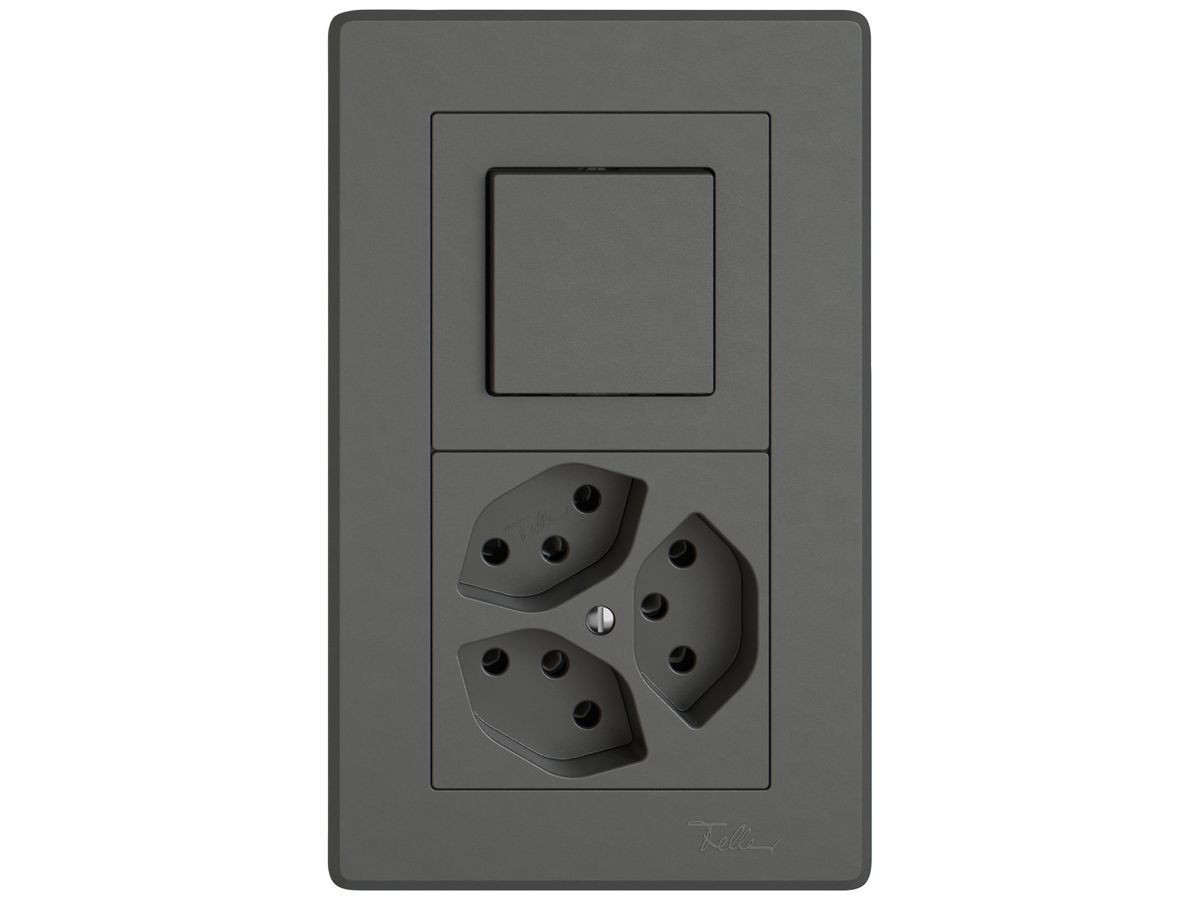 UP-Kombination EDIZIO.liv SNAPFIX® 2×1 156×96mm Schema 3/1L+3×T13 dunkelgrau