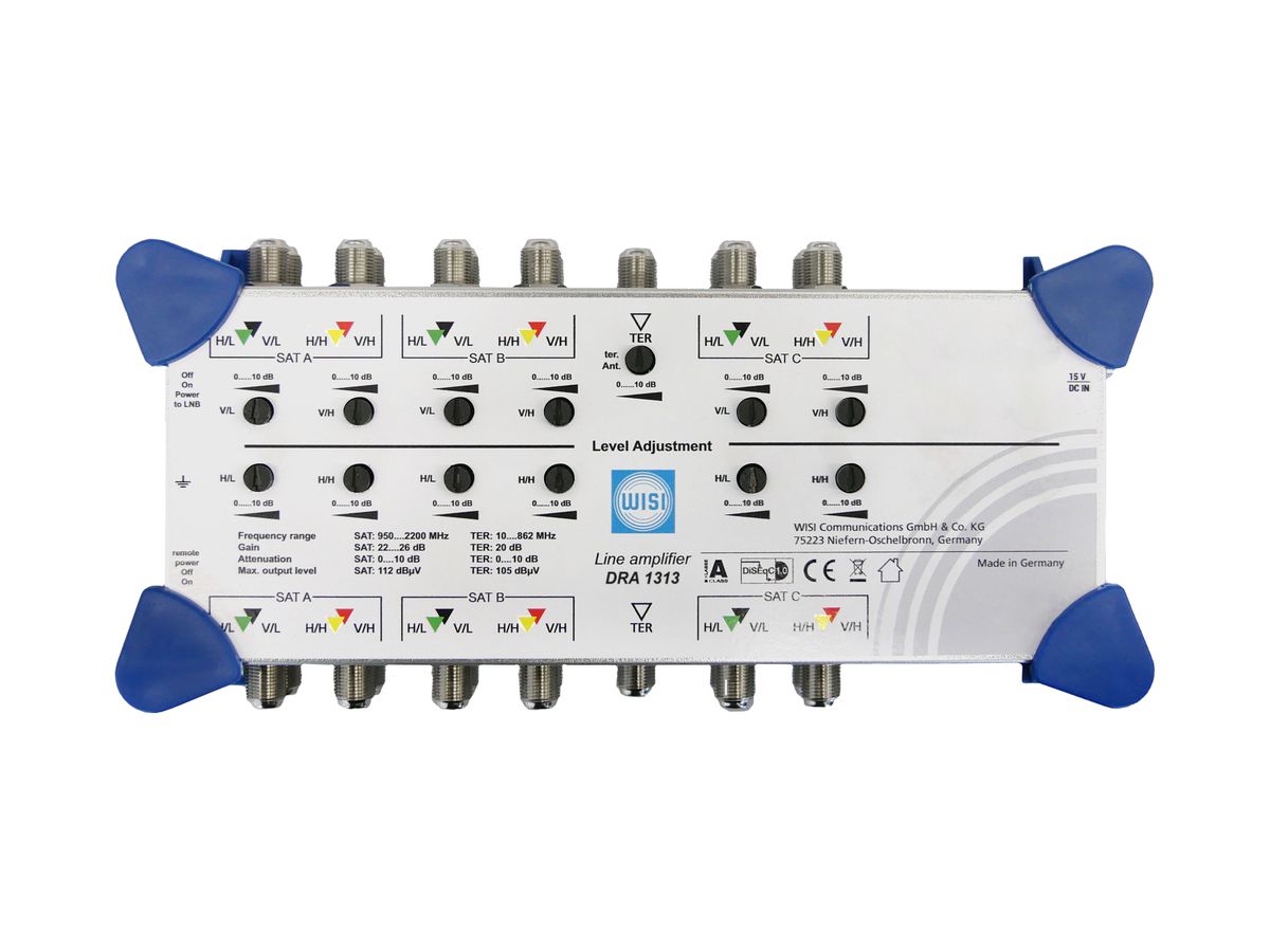 Linienverstärker WISI FLEXSWITCH f.3 Satelliten+terrestrische Signale 16…26dB