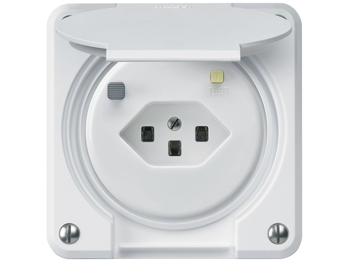 FISteckdose robusto A T23 30mA weiss, mit Shutter Elektrogrosshandel