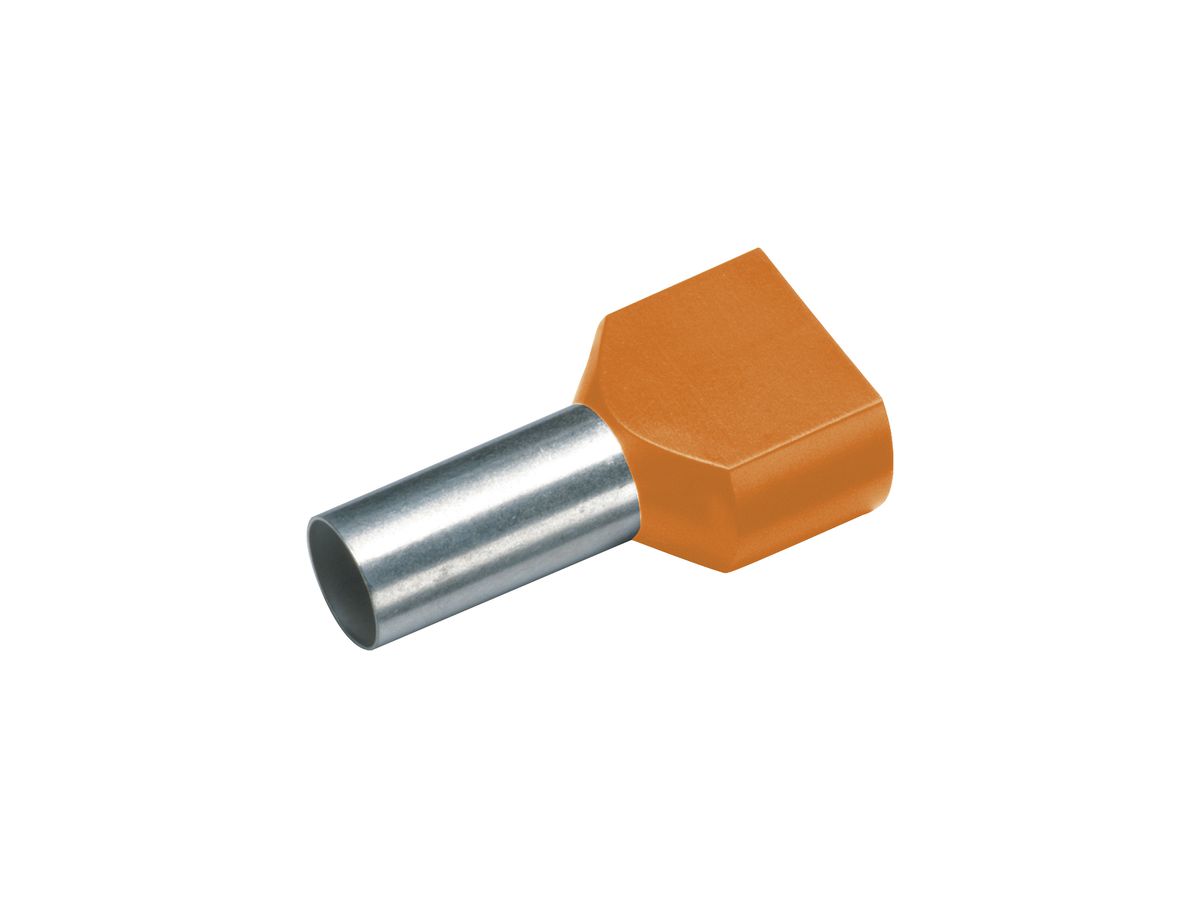 Zwillings-Aderendhülse Cimco 4mm² 12×23mm Kupfer PP orange