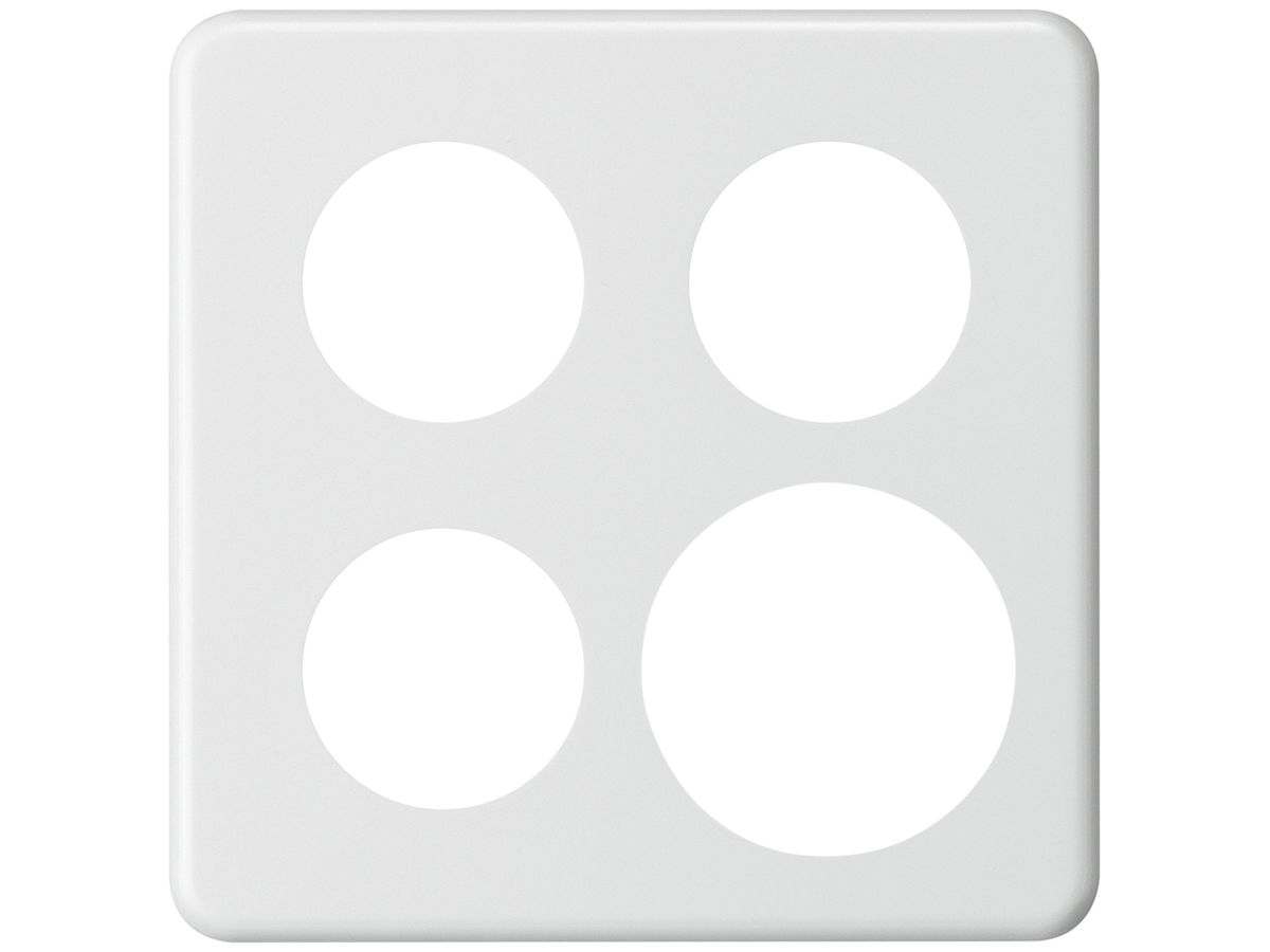 Abdeckplatte basico 2×2/3×Ø43+1×Ø58mm weiss