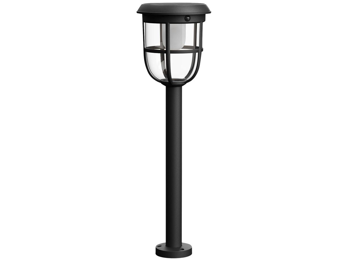 LED-Wegeleuchte Philips Radii Solar IR 1.3W 250lm 830 IP44 Ø175×600mm schwarz