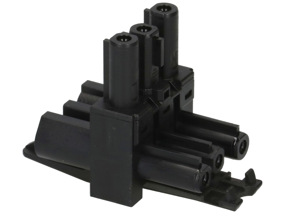 Verteilerblock Typ AC 166 Adels-Contact 1×IN 2×OUT 20A 230V schwarz