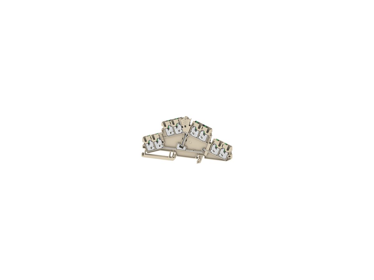 Durchgangs-Reihenklemme WM S2T 2.5 8C VL 2.5mm² 4×2 DIN35 be