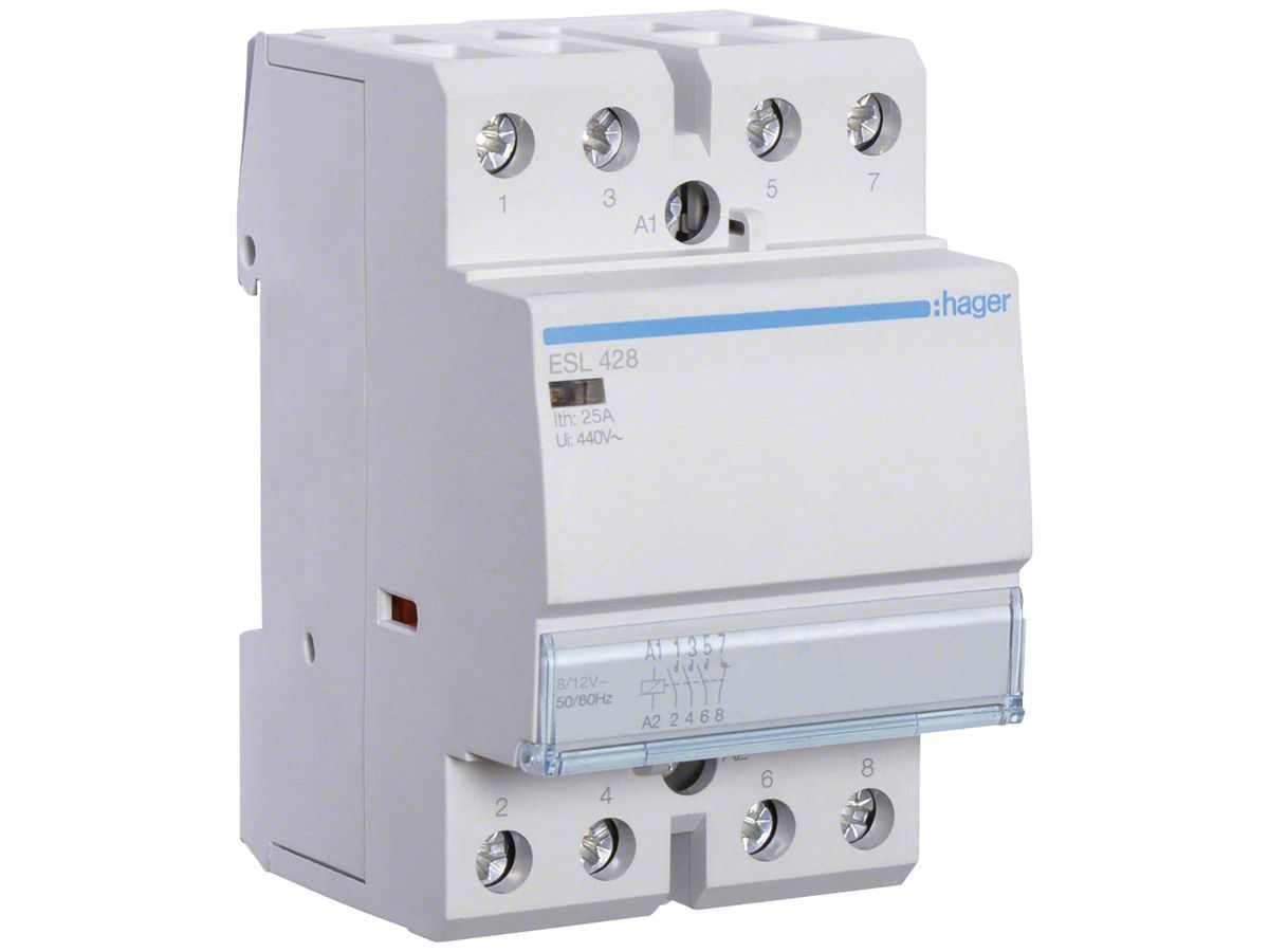 REG-Schütz Hager 12VAC 3 Schliesser 1 Öffner 25A 2TE