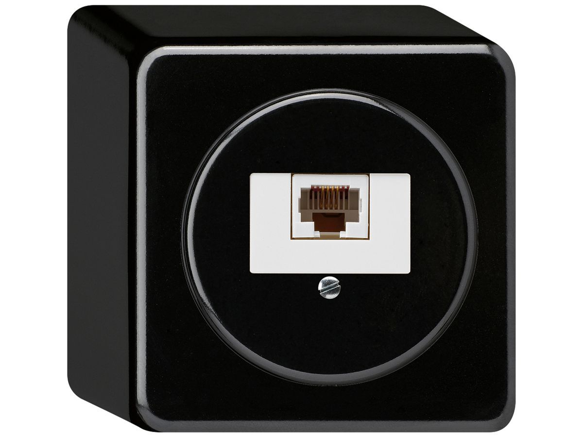 AP-Anschlussdose basico 1×RJ45u schwarz