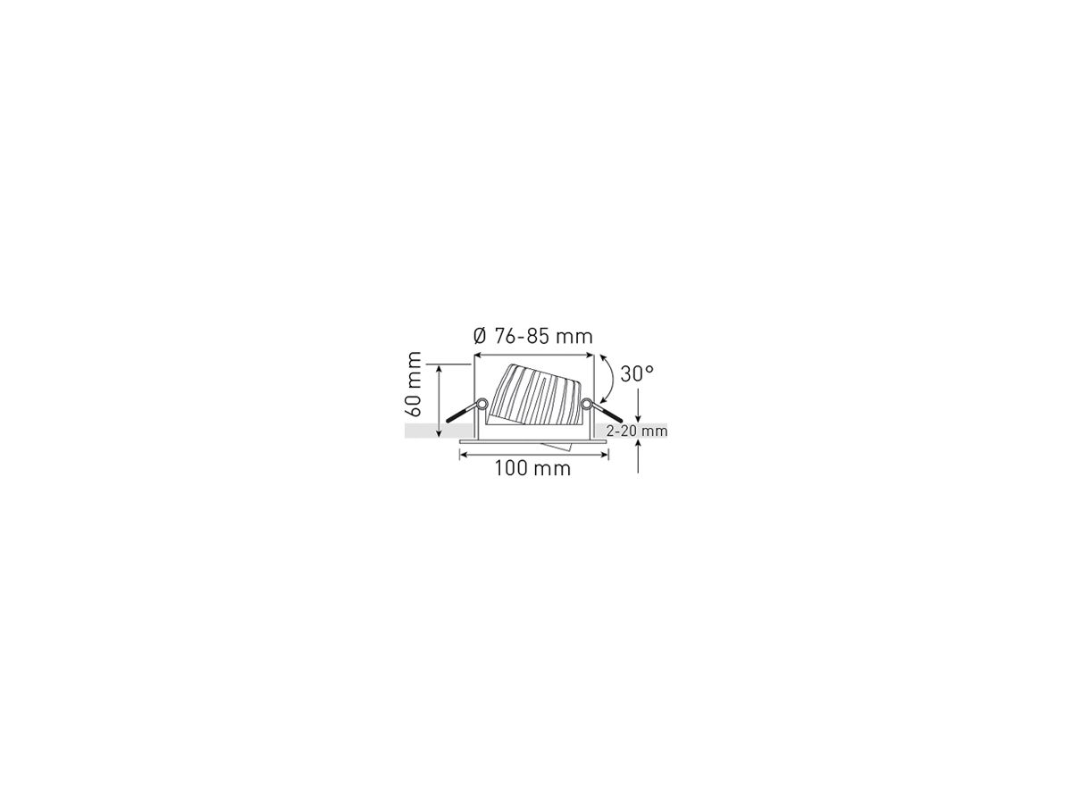 EB-LED-Spot maxLUCE AXO 10.5W 230V DIM 830lm 927 Loch-Ø80mm 38° IP44 nickel