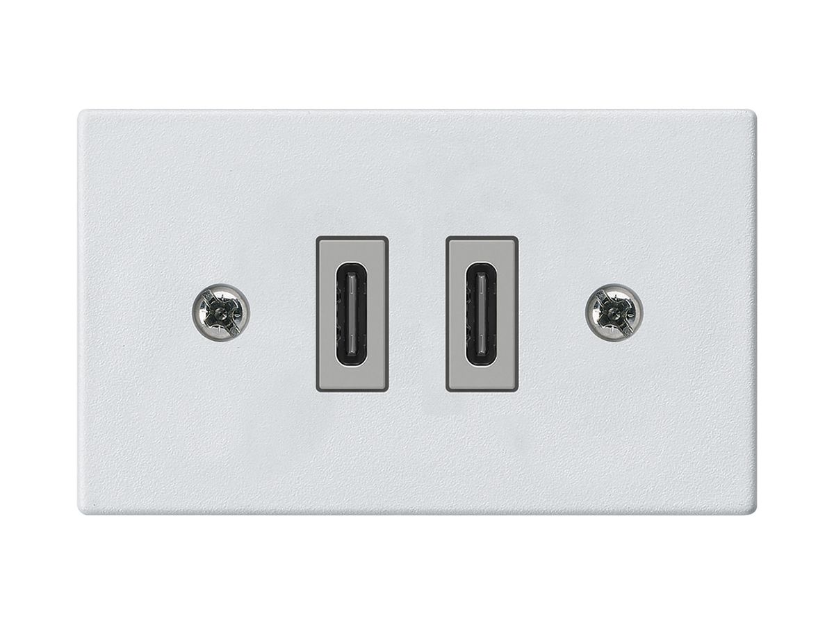 EB-USB-Ladesteckdose Hager FLF C-C 20W 5V 37.5×62.5mm weiss