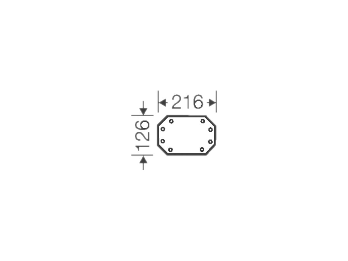 Montageplatte 126×216 Enystar zu App.-Gehäuse Gr.1, 2 und 3