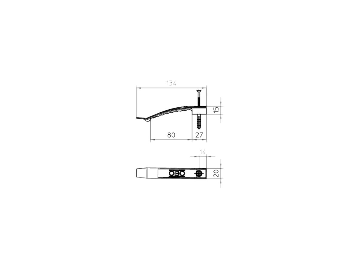 Kabelklammer Bettermann 2032 SD 1×8 NYM3×1.5 hellgrau