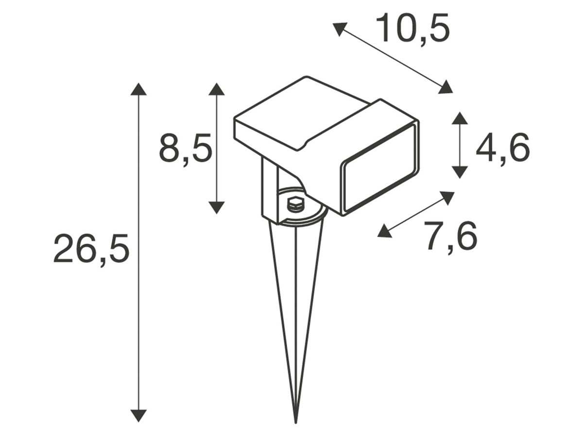 LED-Spiessleuchte SLV SYNA WIDE 5.5W 500lm 822 IP65 76×85×105mm schwarz