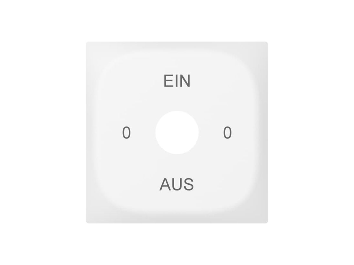 Frontplatte SIDUS zu Schl.-sch. Gravur 0-Ein-0-Aus weiss