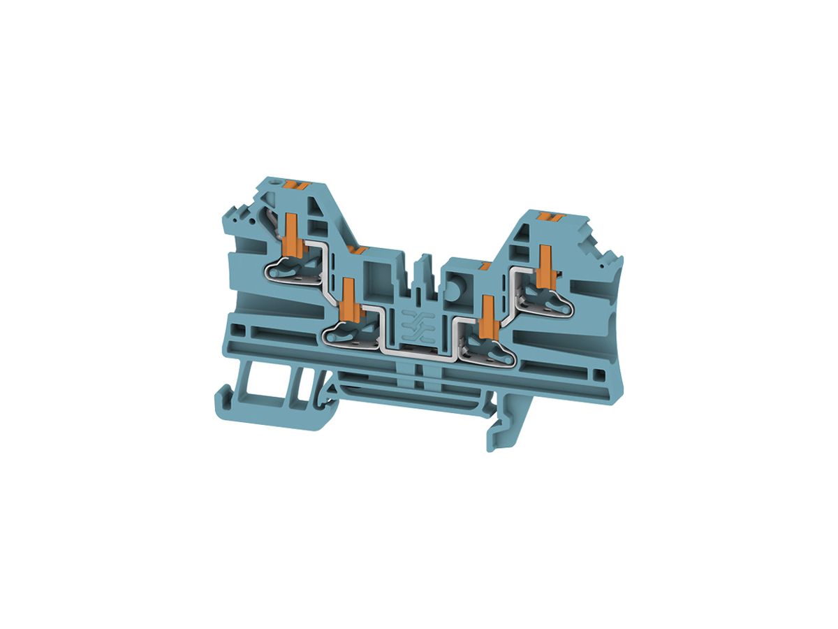 Durchgangs-Reihenklemme Weidmüller AL4C PUSH IN 2.5mm² 24A 800V TH35 blau